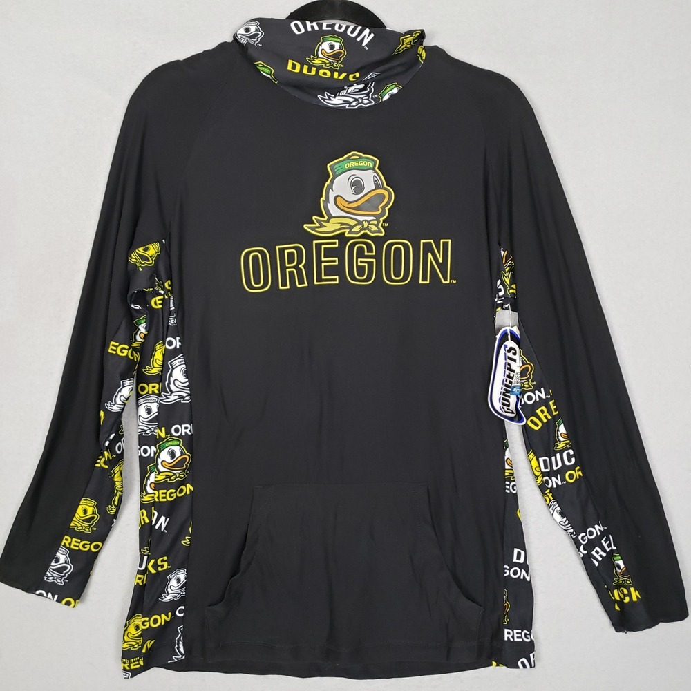 Oregon Ducks Hoodie Sweatshirt Black Mascot College Game Day Loungewear M NWT